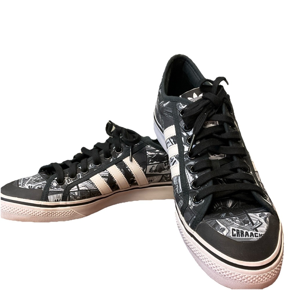Adidas Nizza x Pixar Low Top Lace-Up Canvas Sneakers Black/White GX9937 size 12